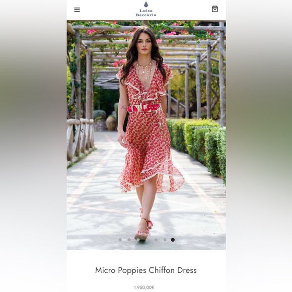 LUISA BECCARIA Micro Poppies Midi Dress - Picture 3 of 17